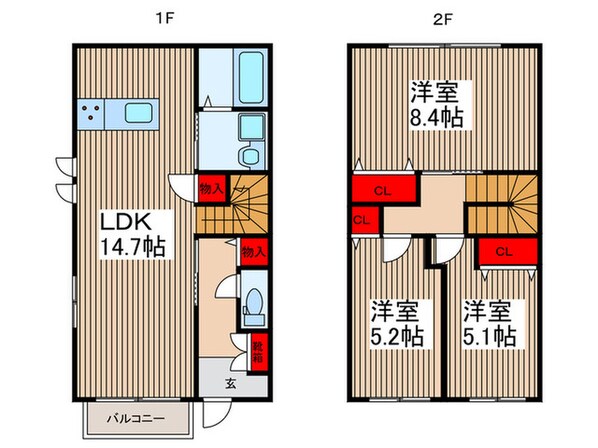 カーサフェリーチェの物件間取画像